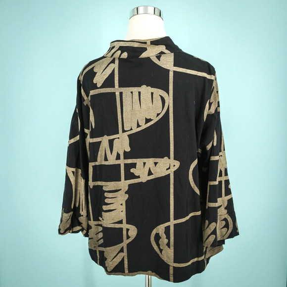 Cupcake International Size Large L Abstract Print Button Down Front Long Sleeve - Picture 2 of 6